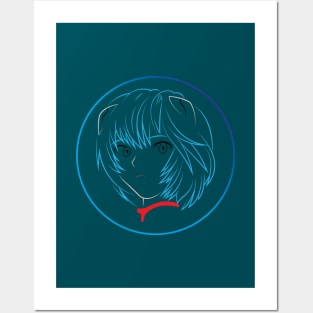 Rei Ayanami's Face - 02A Posters and Art